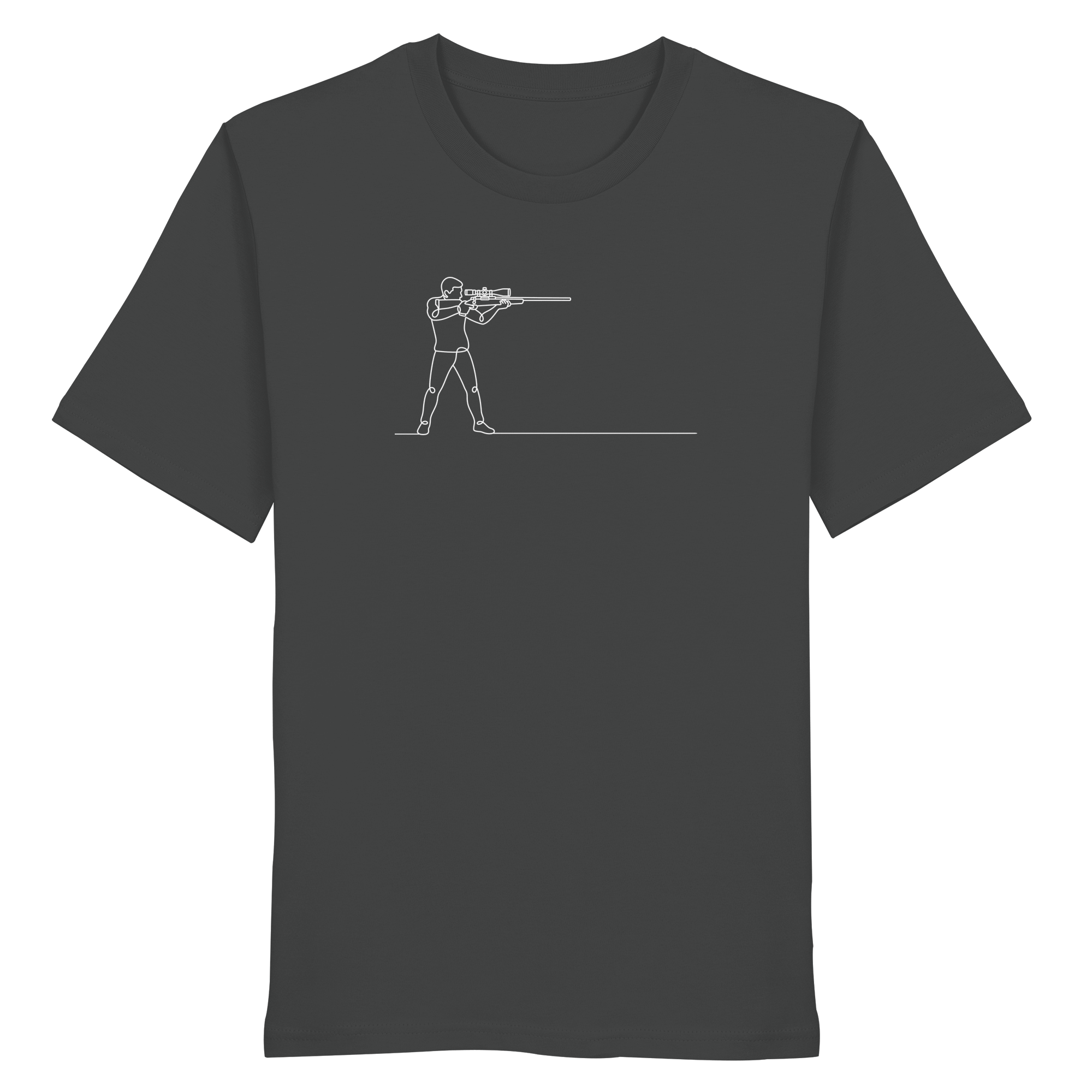 James Hunter - Nature and Beyond Unisex-Shirts Anthracite / XS Minimalist Hunter with Rifle - Organic Shirt