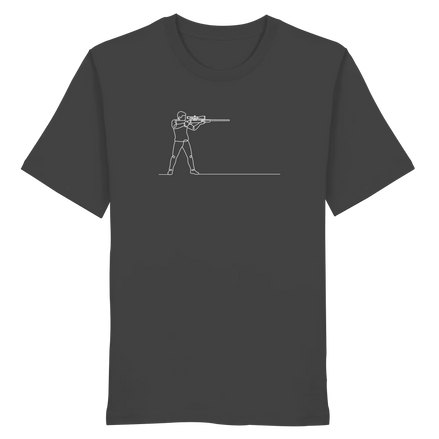 James Hunter - Nature and Beyond Unisex-Shirts Anthracite / XS Minimalist Hunter with Rifle - Organic Shirt