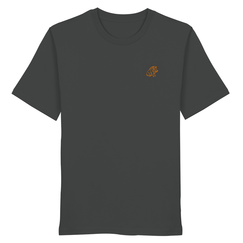 James Hunter - Nature and Beyond Unisex-Shirts Anthracite / XS Resting Boar - Minimalist Chest Emblem (embroidery) - Organic Shirt