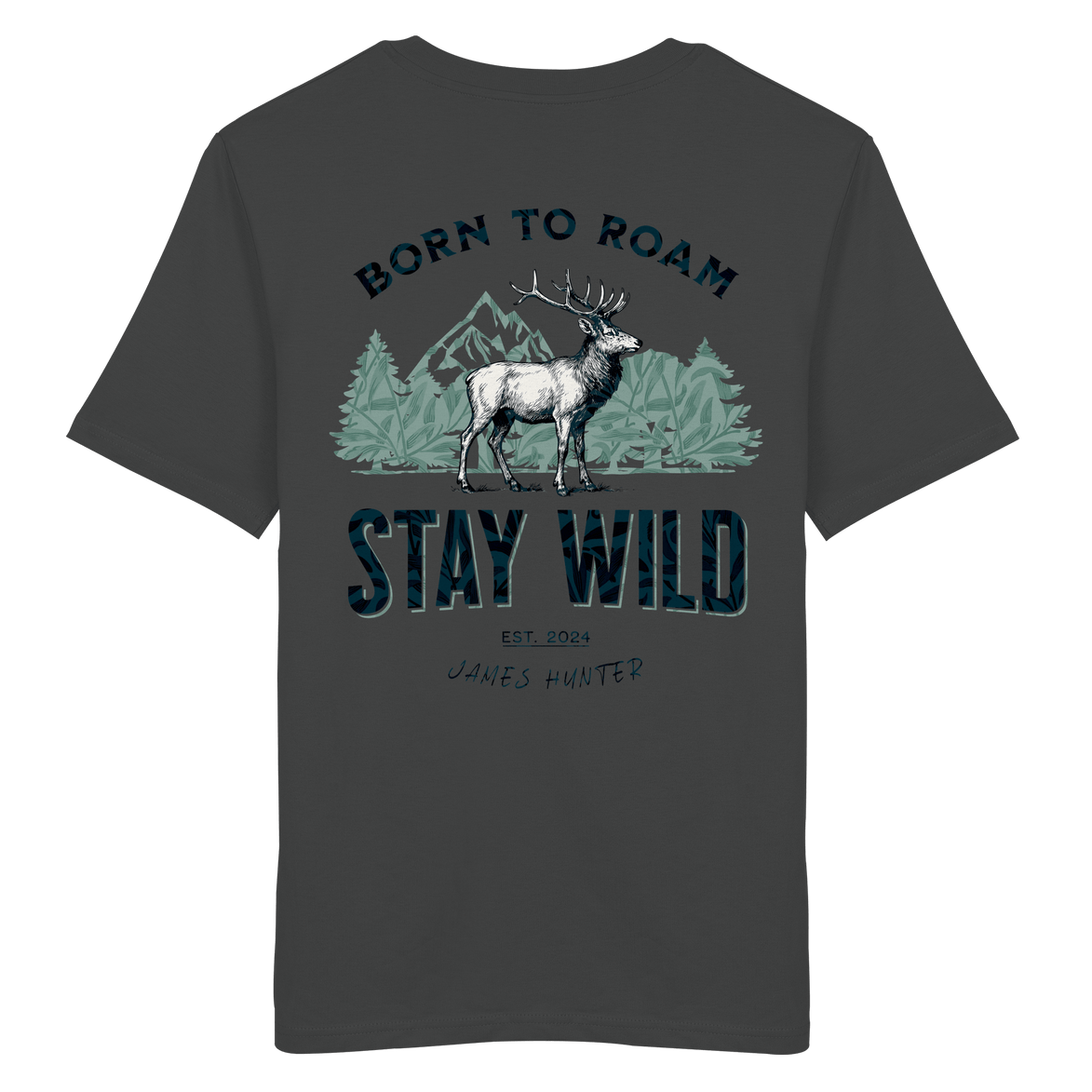 James Hunter - Nature and Beyond Unisex-Shirts Anthracite / XS STAY WILD - Boarn to Roam
