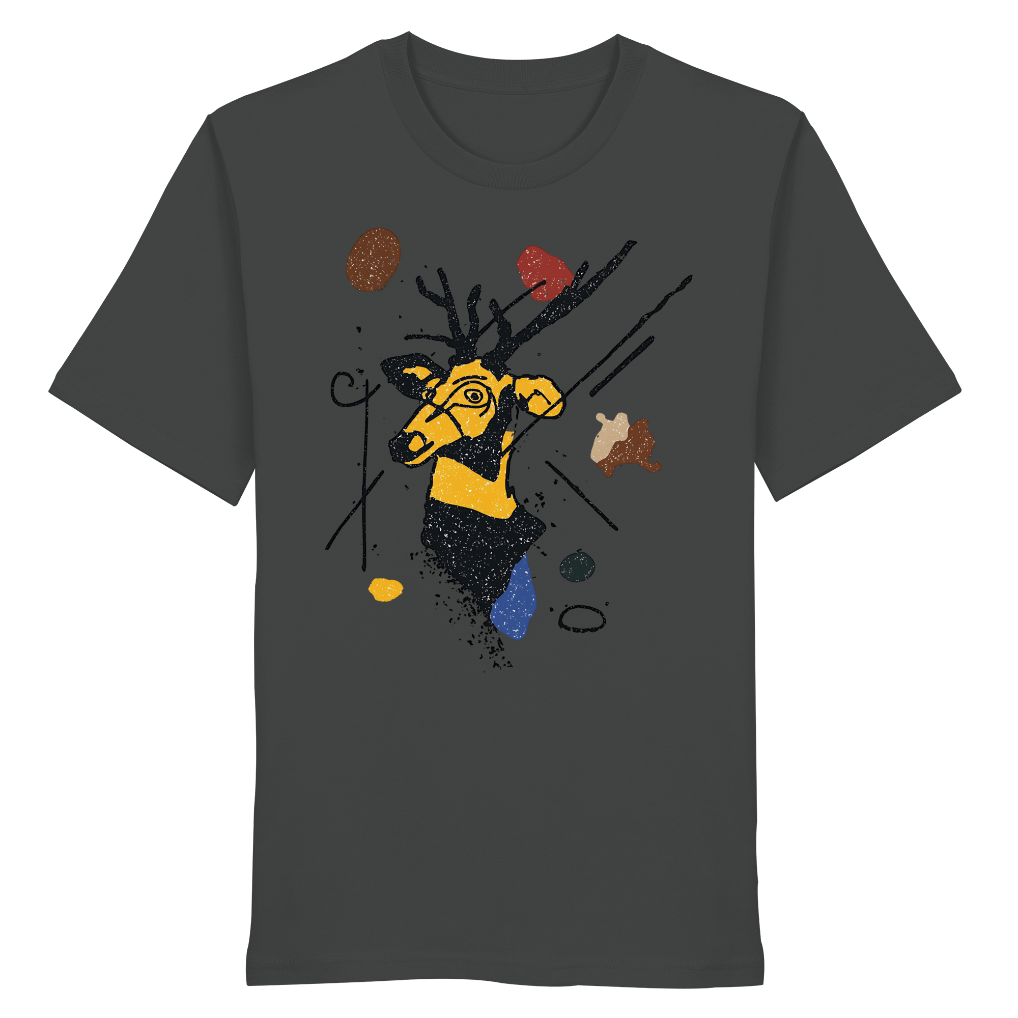 James Hunter - Nature and Beyond Unisex-Shirts Anthracite / XS The Stag — Art Collection No.2 - Organic Shirt