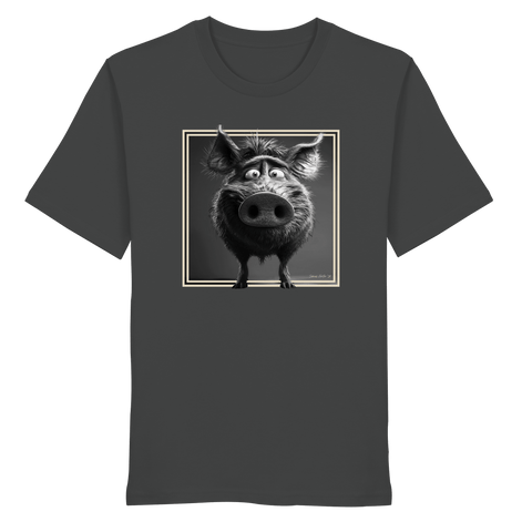 James Hunter - Nature and Beyond Unisex-Shirts Anthracite / XS The Stare-Down — Wild Boar Organic T-Shirt 1.0 - Organic Shirt