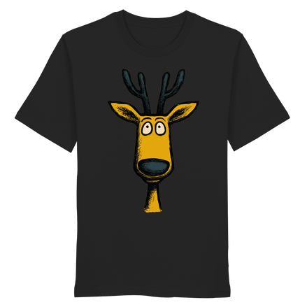James Hunter - Nature and Beyond Unisex-Shirts Black / XS Deer Caricature - Organic Shirt