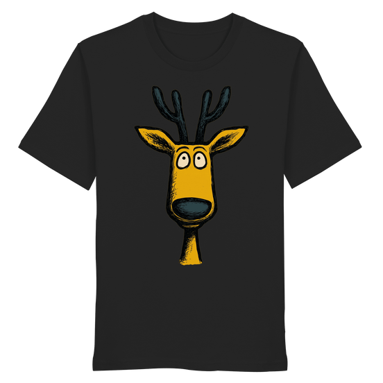James Hunter - Nature and Beyond Unisex-Shirts Black / XS Deer Caricature - Organic Shirt