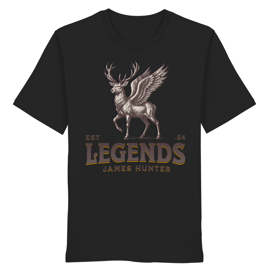 James Hunter - Nature and Beyond Unisex-Shirts Black / XS Deer Legends - Organic Shirt