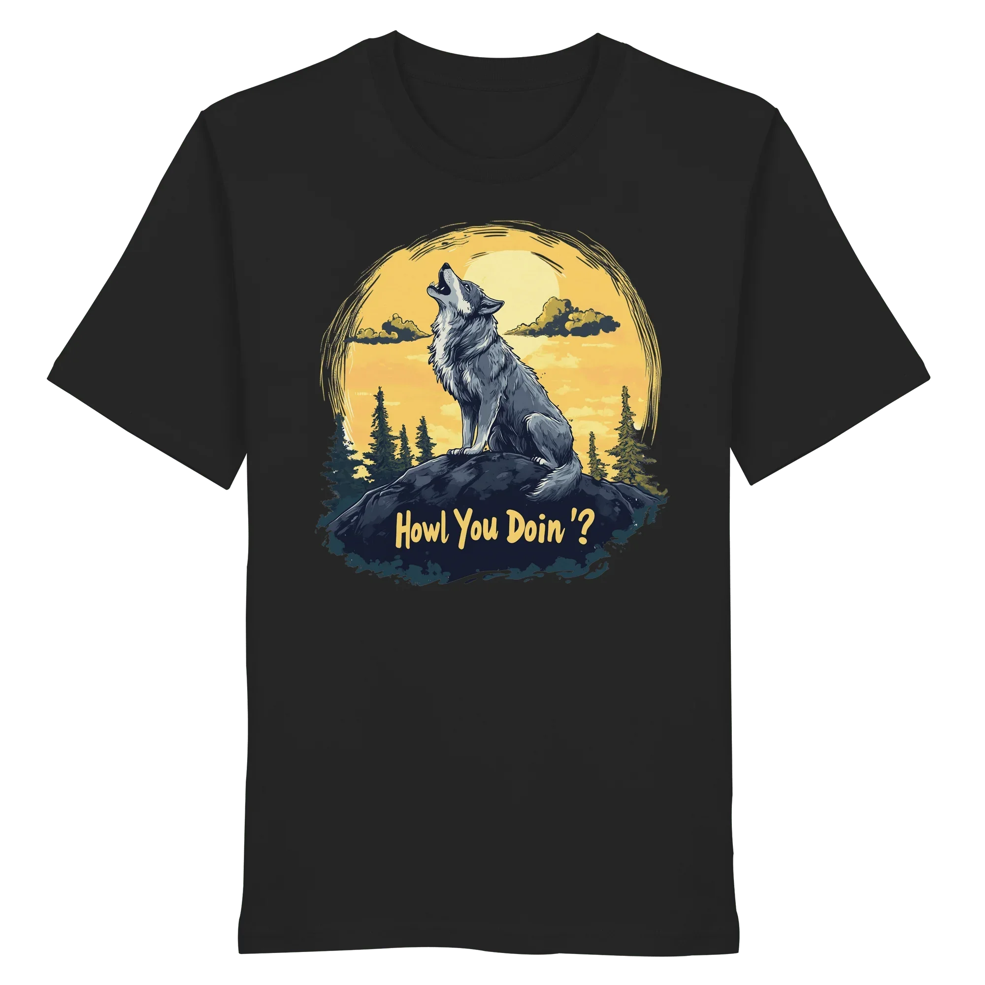 James Hunter - Nature and Beyond Unisex-Shirts Black / XS Howl You Doin' ? - Organic Shirt
