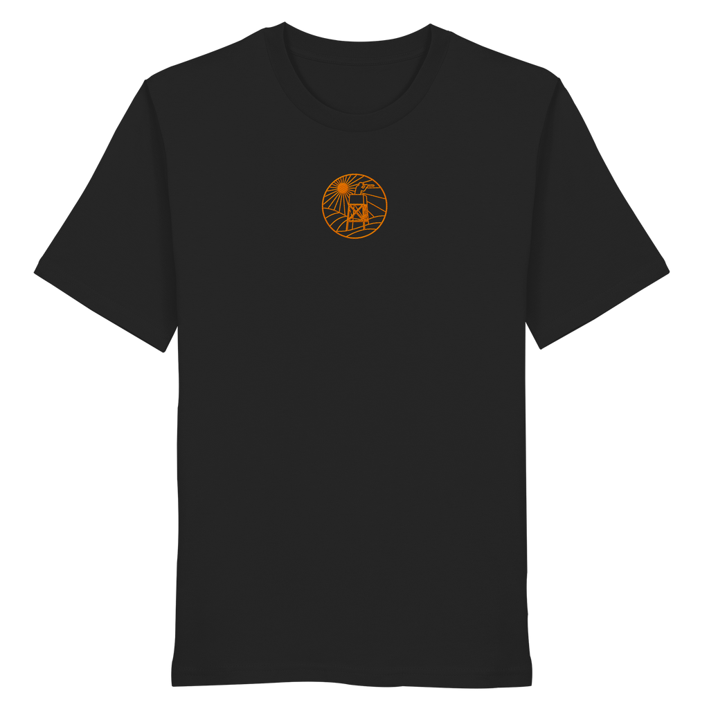 James Hunter - Nature and Beyond Unisex-Shirts Black / XS Man on Platform (embroidery)  - Organic Shirt