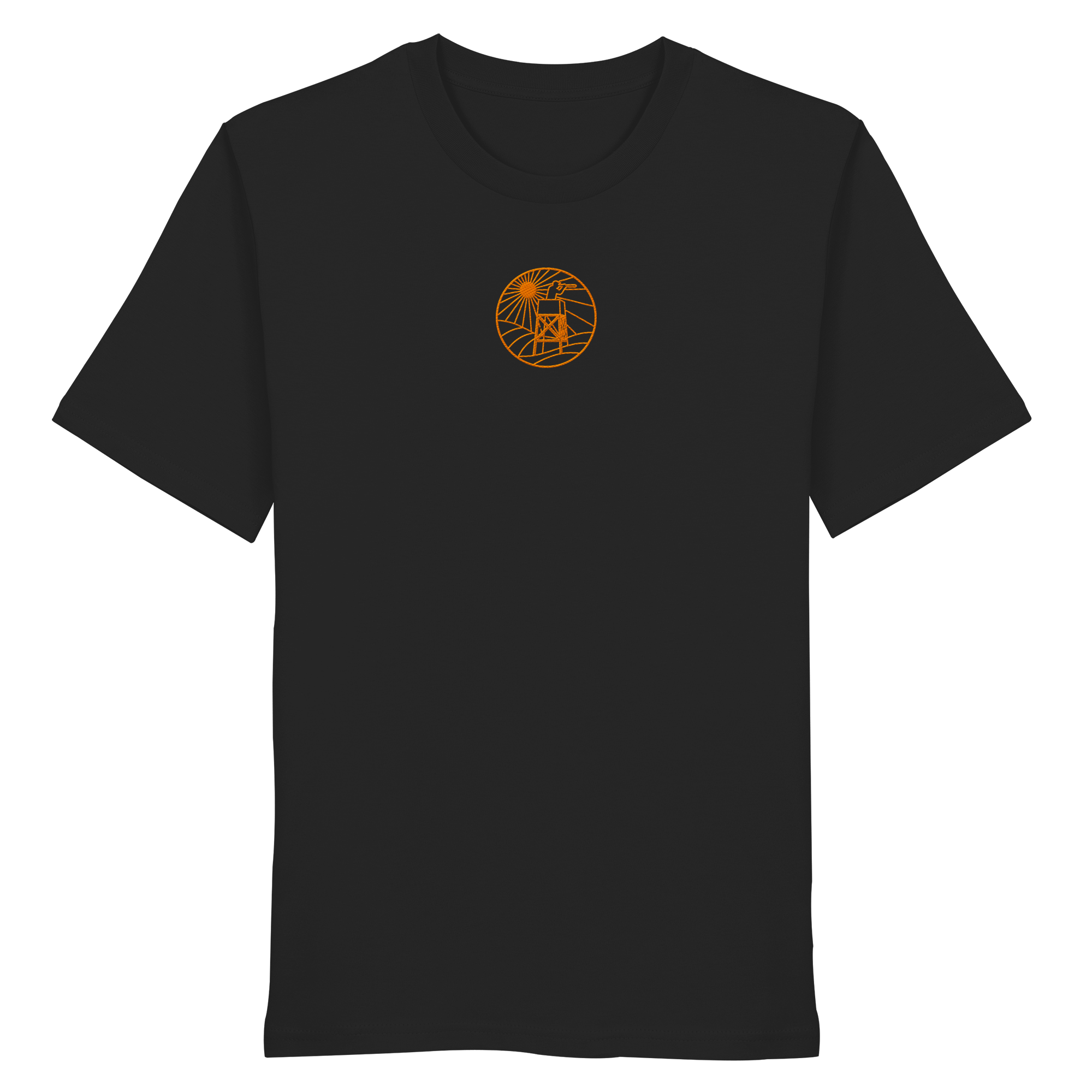 James Hunter - Nature and Beyond Unisex-Shirts Black / XS Man on Platform (embroidery)  - Organic Shirt