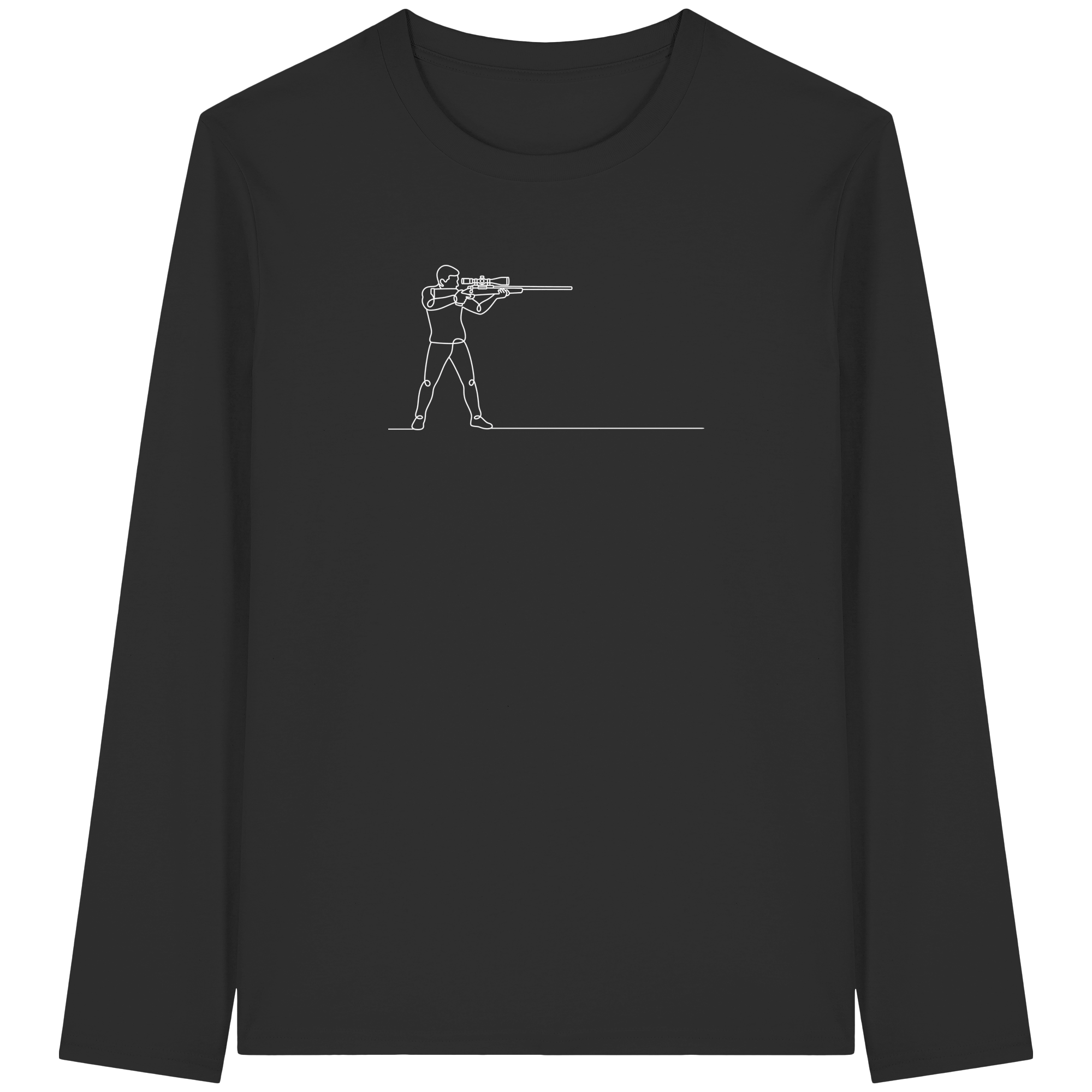 James Hunter - Nature and Beyond Unisex-Shirts Black / XS Minimalist Hunter with Rifle - Organic Longsleeve T-Shirt