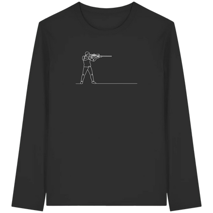 James Hunter - Nature and Beyond Unisex-Shirts Black / XS Minimalist Hunter with Rifle - Organic Longsleeve T-Shirt