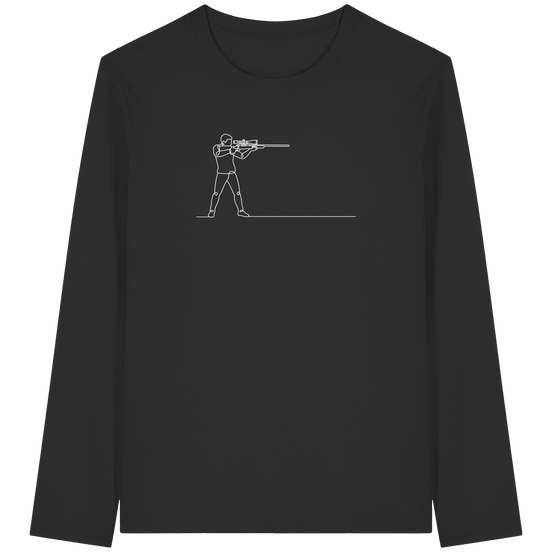 James Hunter - Nature and Beyond Unisex-Shirts Black / XS Minimalist Hunter with Rifle - Organic Longsleeve T-Shirt