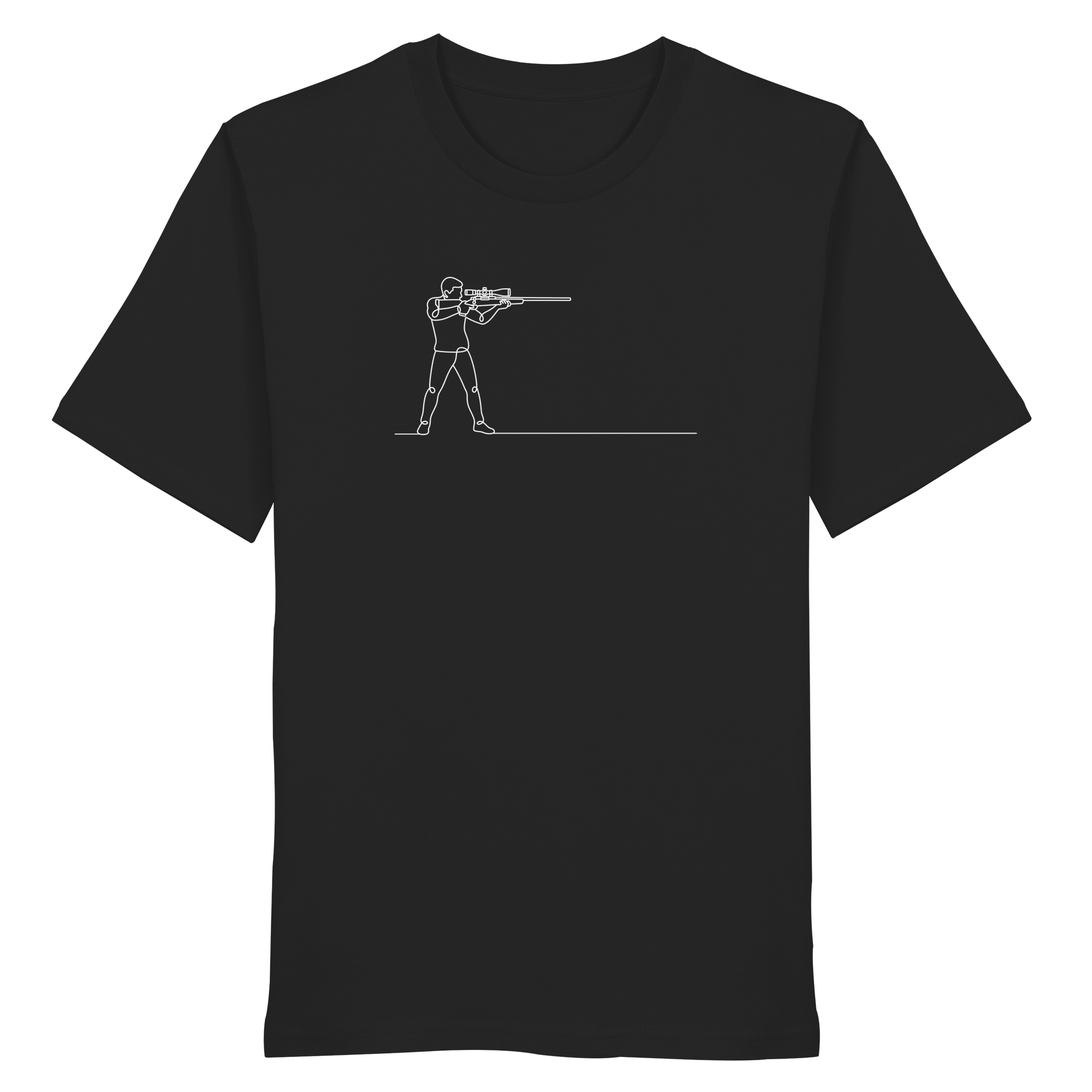 James Hunter - Nature and Beyond Unisex-Shirts Black / XS Minimalist Hunter with Rifle - Organic Shirt