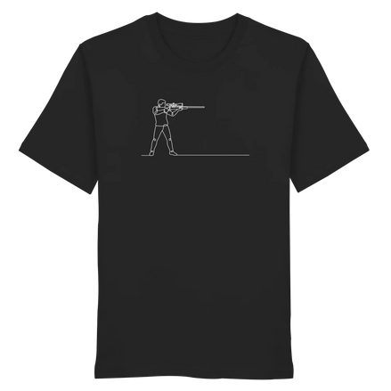 James Hunter - Nature and Beyond Unisex-Shirts Black / XS Minimalist Hunter with Rifle - Organic Shirt