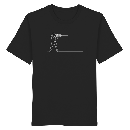 James Hunter - Nature and Beyond Unisex-Shirts Black / XS Minimalist Hunter with Rifle - Organic Shirt