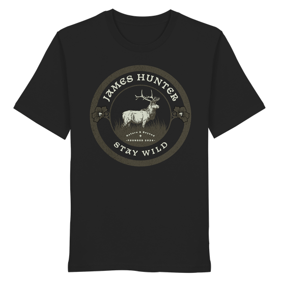 James Hunter - Nature and Beyond Unisex-Shirts Black / XS Stay Wild  - Organic Shirt