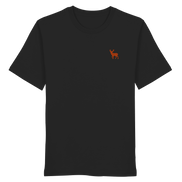 James Hunter - Nature and Beyond Unisex-Shirts Black / XS The Deer (orange) - Organic Shirt