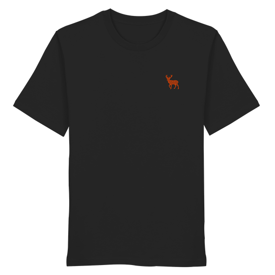 James Hunter - Nature and Beyond Unisex-Shirts Black / XS The Deer (orange) - Organic Shirt
