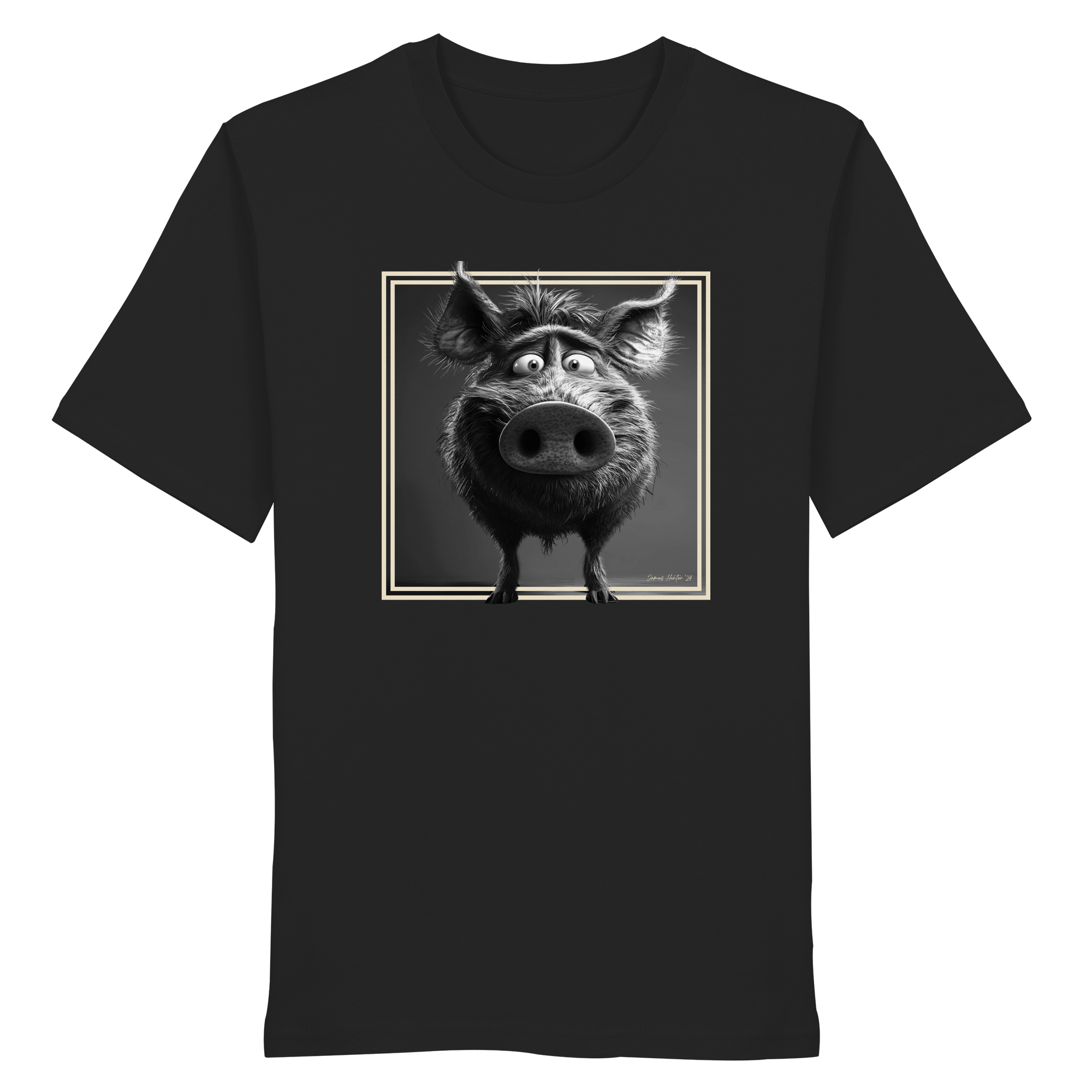 James Hunter - Nature and Beyond Unisex-Shirts Black / XS The Stare-Down — Wild Boar Organic T-Shirt 1.0 - Organic Shirt