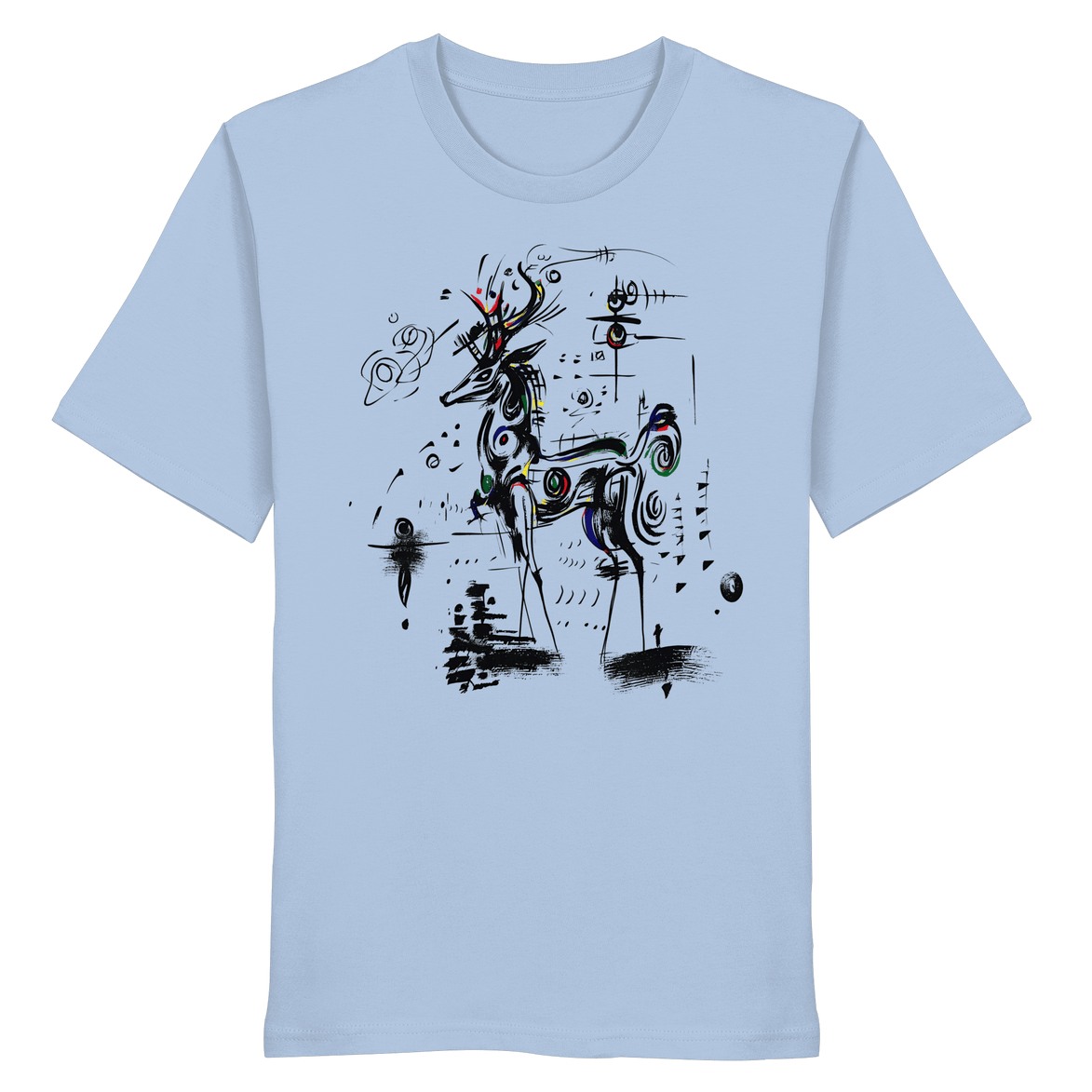 James Hunter - Nature and Beyond Unisex-Shirts Blue Soul / XS Shadow Stag — Art Collection Organic T-Shirt No. 6 - Organic Shirt