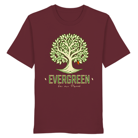 James Hunter - Nature and Beyond Unisex-Shirts Burgundy / XS "EVERGREEN" - Organic Shirt
