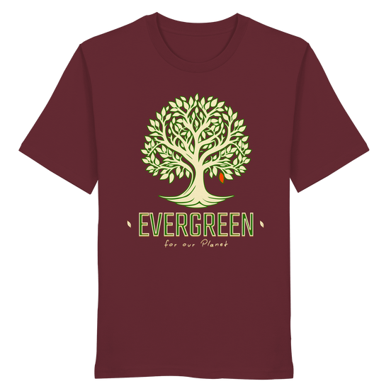 James Hunter - Nature and Beyond Unisex-Shirts Burgundy / XS "EVERGREEN" - Organic Shirt