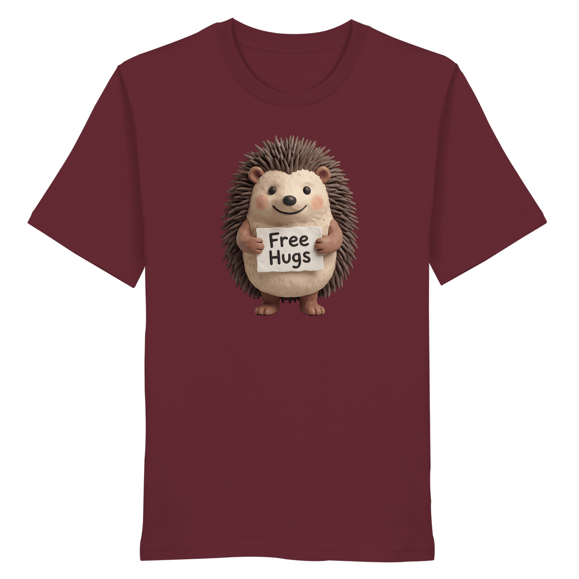 James Hunter - Nature and Beyond Unisex-Shirts Burgundy / XS Free Hugs - Organic Shirt