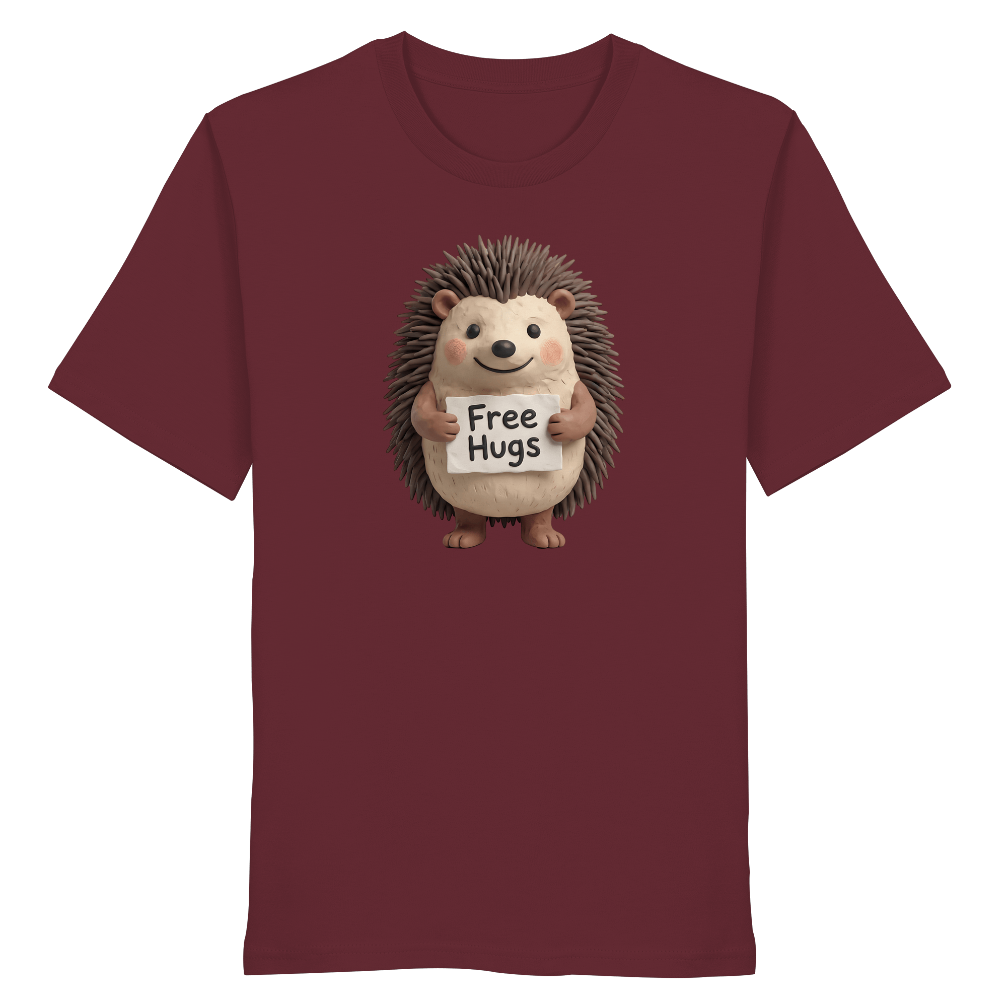 James Hunter - Nature and Beyond Unisex-Shirts Burgundy / XS Free Hugs - Organic Shirt
