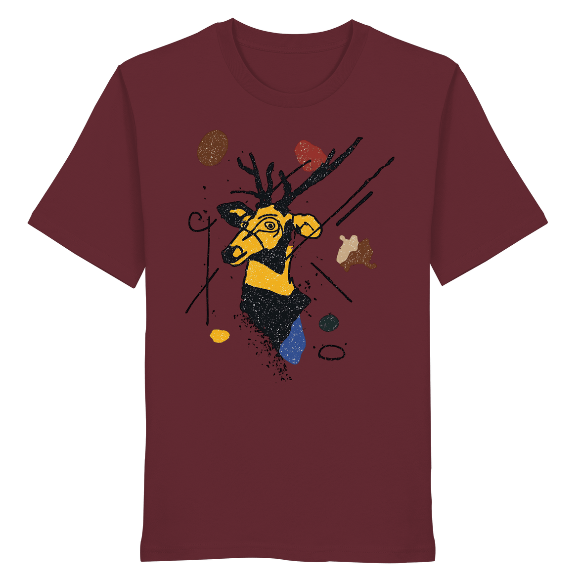 James Hunter - Nature and Beyond Unisex-Shirts Burgundy / XS The Stag — Art Collection No.2 - Organic Shirt