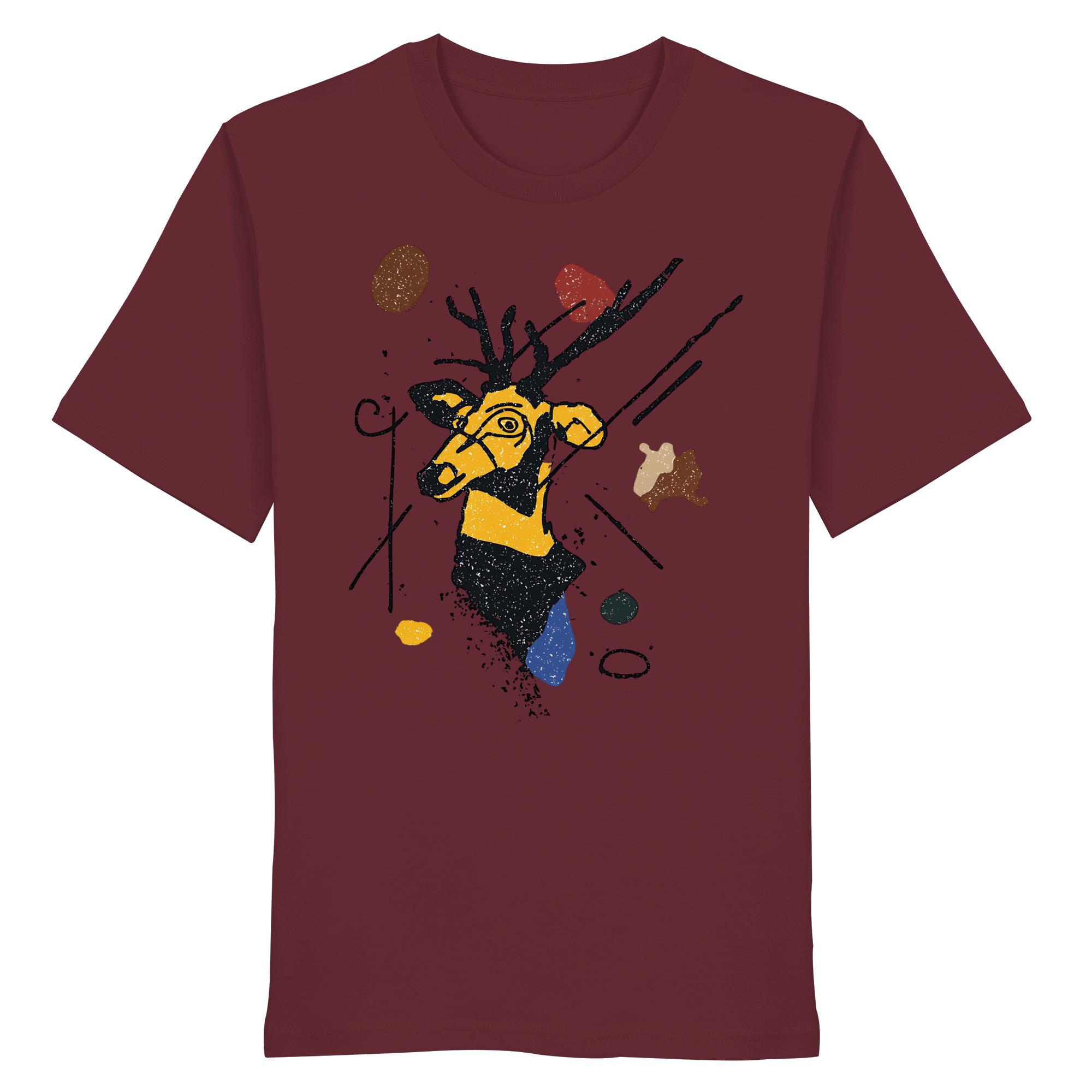 James Hunter - Nature and Beyond Unisex-Shirts Burgundy / XS The Stag — Art Collection No.2 - Organic Shirt