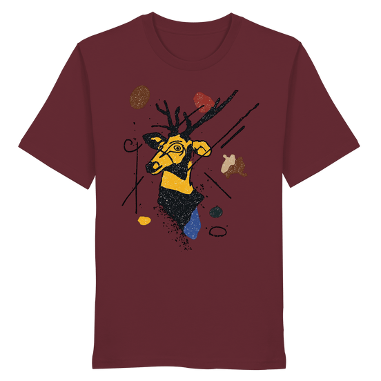 James Hunter - Nature and Beyond Unisex-Shirts Burgundy / XS The Stag — Art Collection No.2 - Organic Shirt