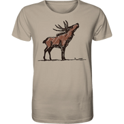 James Hunter - Nature and Beyond Unisex-Shirts Desert Dust / XS Charming Deer Pencil Design - Organic Shirt