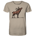 James Hunter - Nature and Beyond Unisex-Shirts Desert Dust / XS Charming Deer Pencil Design - Organic Shirt