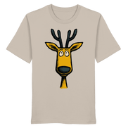 James Hunter - Nature and Beyond Unisex-Shirts Desert Dust / XS Deer Caricature - Organic Shirt