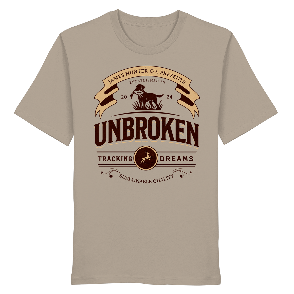 James Hunter - Nature and Beyond Unisex-Shirts Desert Dust / XS J. H. Unbroken - Tracking Dreams - Organic Shirt