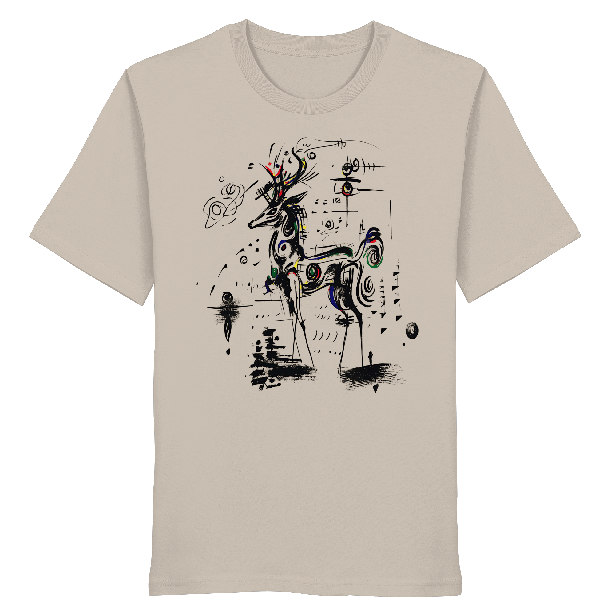James Hunter - Nature and Beyond Unisex-Shirts Desert Dust / XS Shadow Stag — Art Collection Organic T-Shirt No. 6 - Organic Shirt