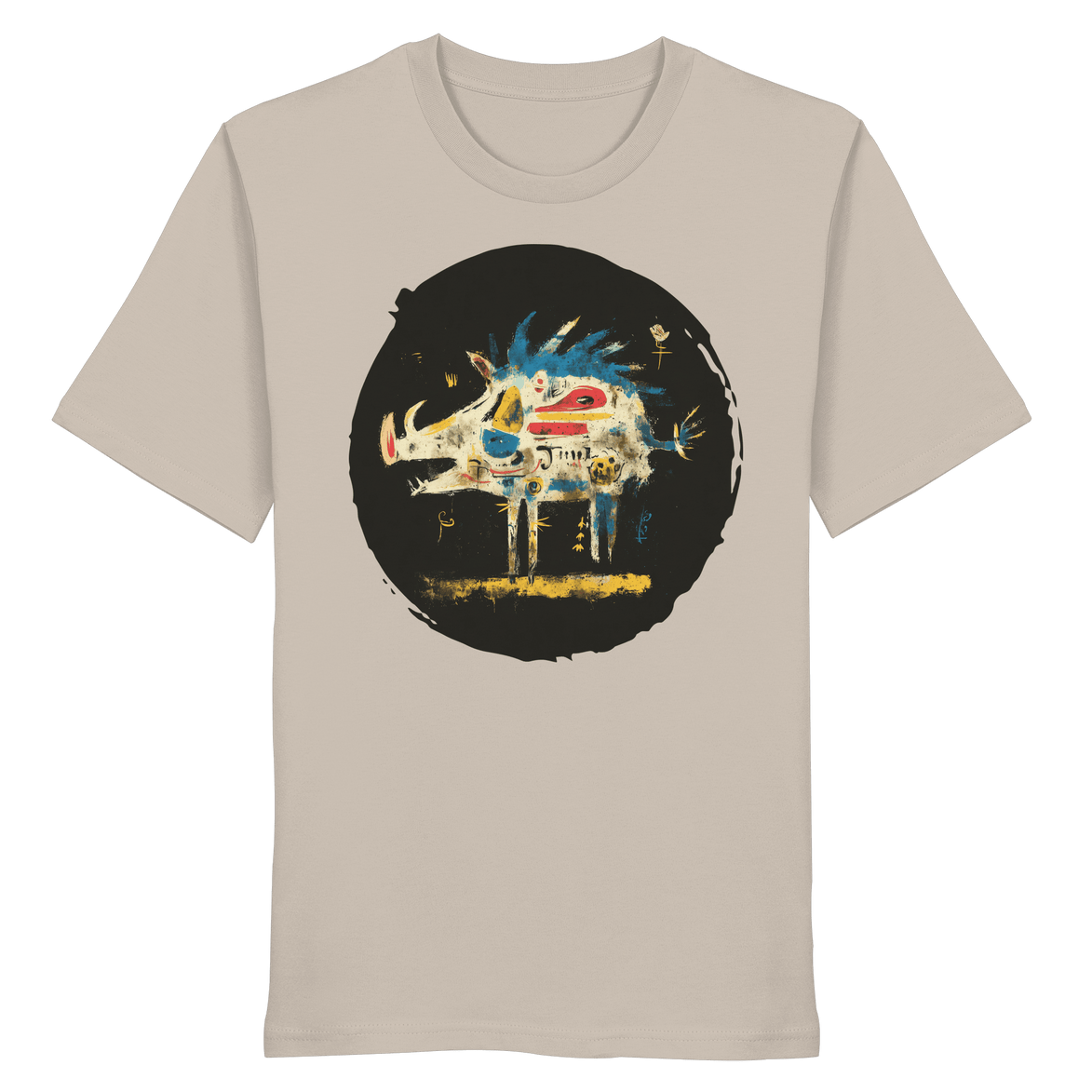 James Hunter - Nature and Beyond Unisex-Shirts Desert Dust / XS Totem Boar — Art Collection Organic T-Shirt No. 7 - Organic Shirt