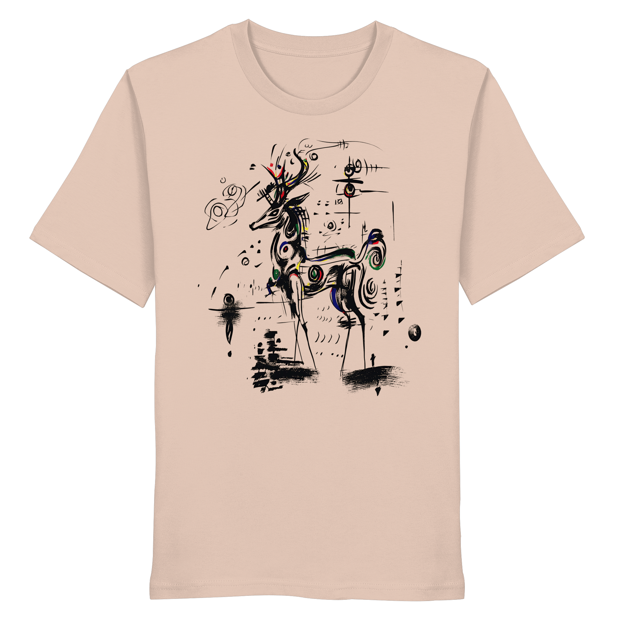 James Hunter - Nature and Beyond Unisex-Shirts Fraiche Peche / XS Shadow Stag — Art Collection Organic T-Shirt No. 6 - Organic Shirt