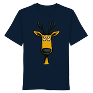 James Hunter - Nature and Beyond Unisex-Shirts French Navy / XS Deer Caricature - Organic Shirt