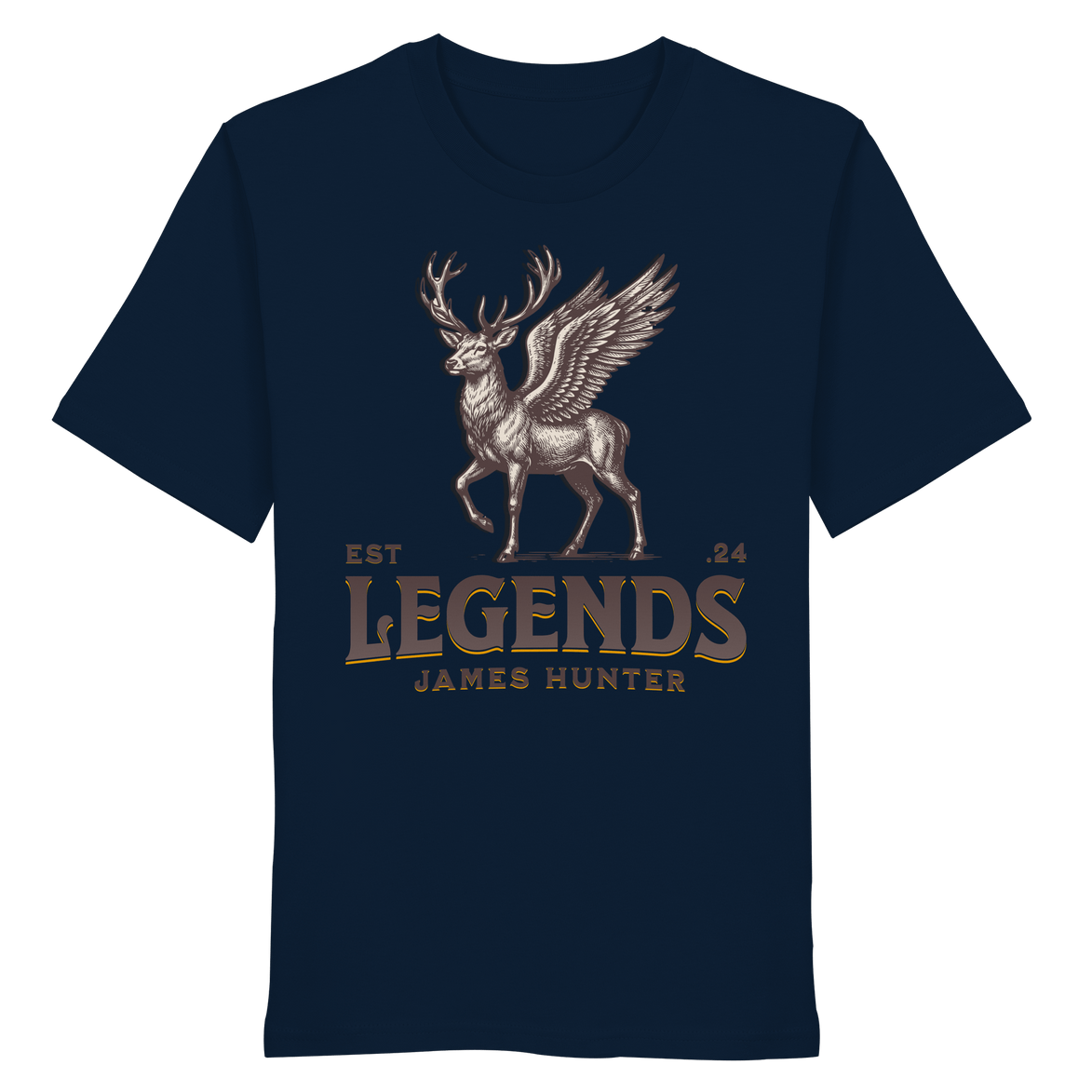 James Hunter - Nature and Beyond Unisex-Shirts French Navy / XS Deer Legends - Organic Shirt
