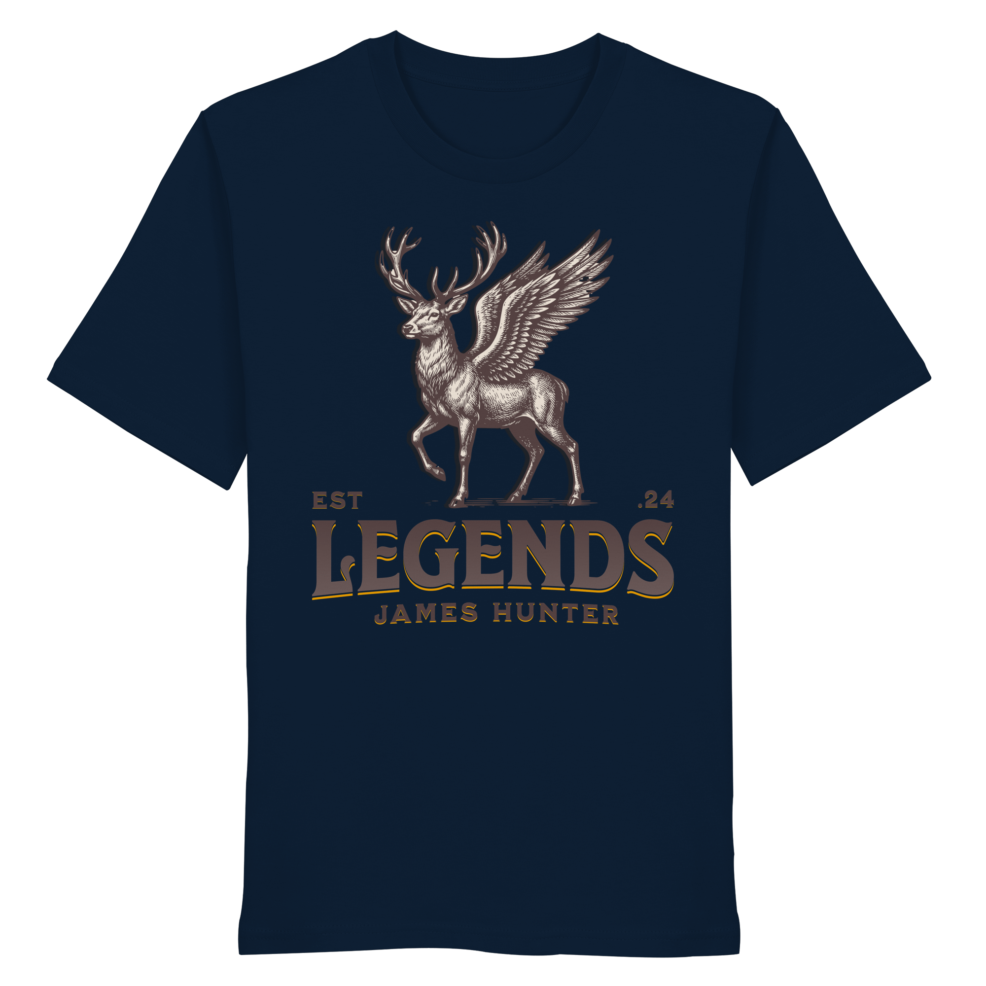 James Hunter - Nature and Beyond Unisex-Shirts French Navy / XS Deer Legends - Organic Shirt