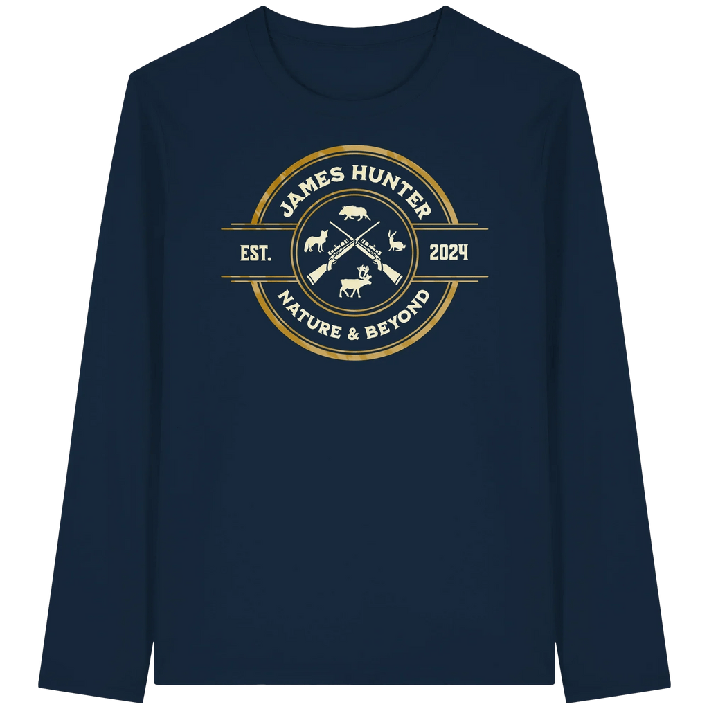 James Hunter - Nature and Beyond Unisex-Shirts French Navy / XS The Hunter’s Emblem – James Hunter Original - Organic Longsleeve T-Shirt