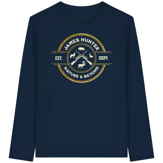 James Hunter - Nature and Beyond Unisex-Shirts French Navy / XS The Hunter’s Emblem – James Hunter Original - Organic Longsleeve T-Shirt