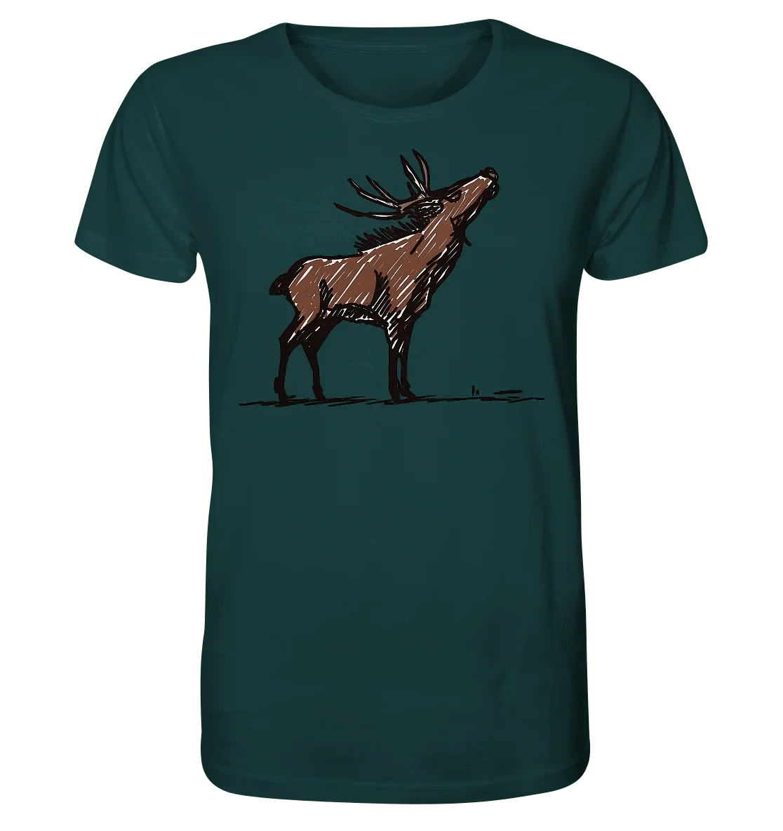 James Hunter - Nature and Beyond Unisex-Shirts Glazed Green / XS Charming Deer Pencil Design - Organic Shirt