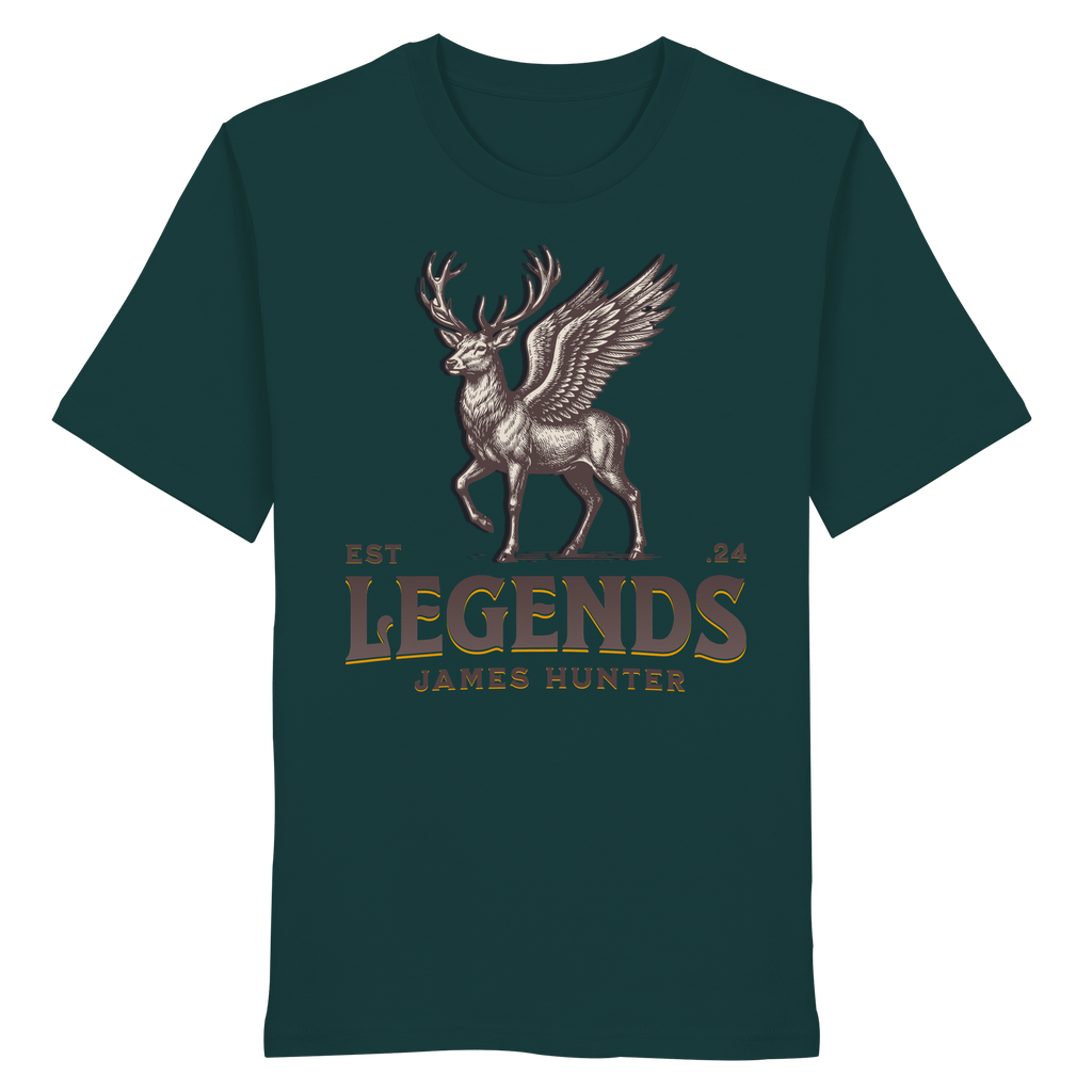 James Hunter - Nature and Beyond Unisex-Shirts Glazed Green / XS Deer Legends - Organic Shirt