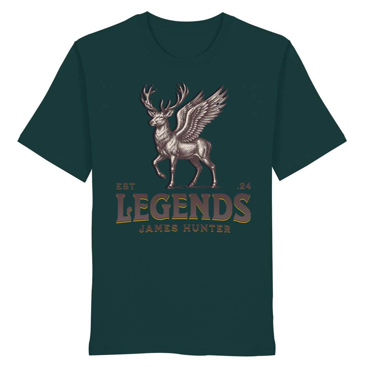 James Hunter - Nature and Beyond Unisex-Shirts Glazed Green / XS Deer Legends - Organic Shirt