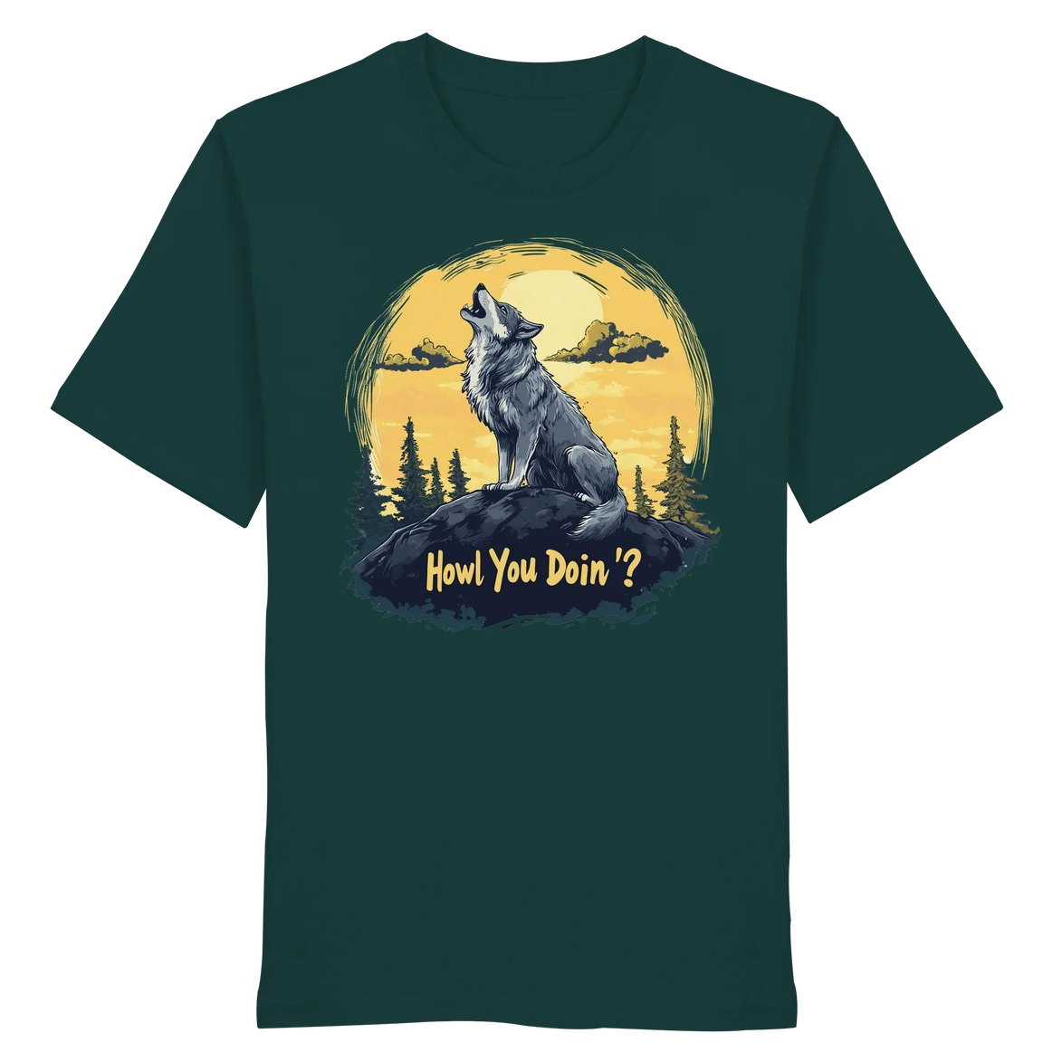 James Hunter - Nature and Beyond Unisex-Shirts Glazed Green / XS Howl You Doin' ? - Organic Shirt
