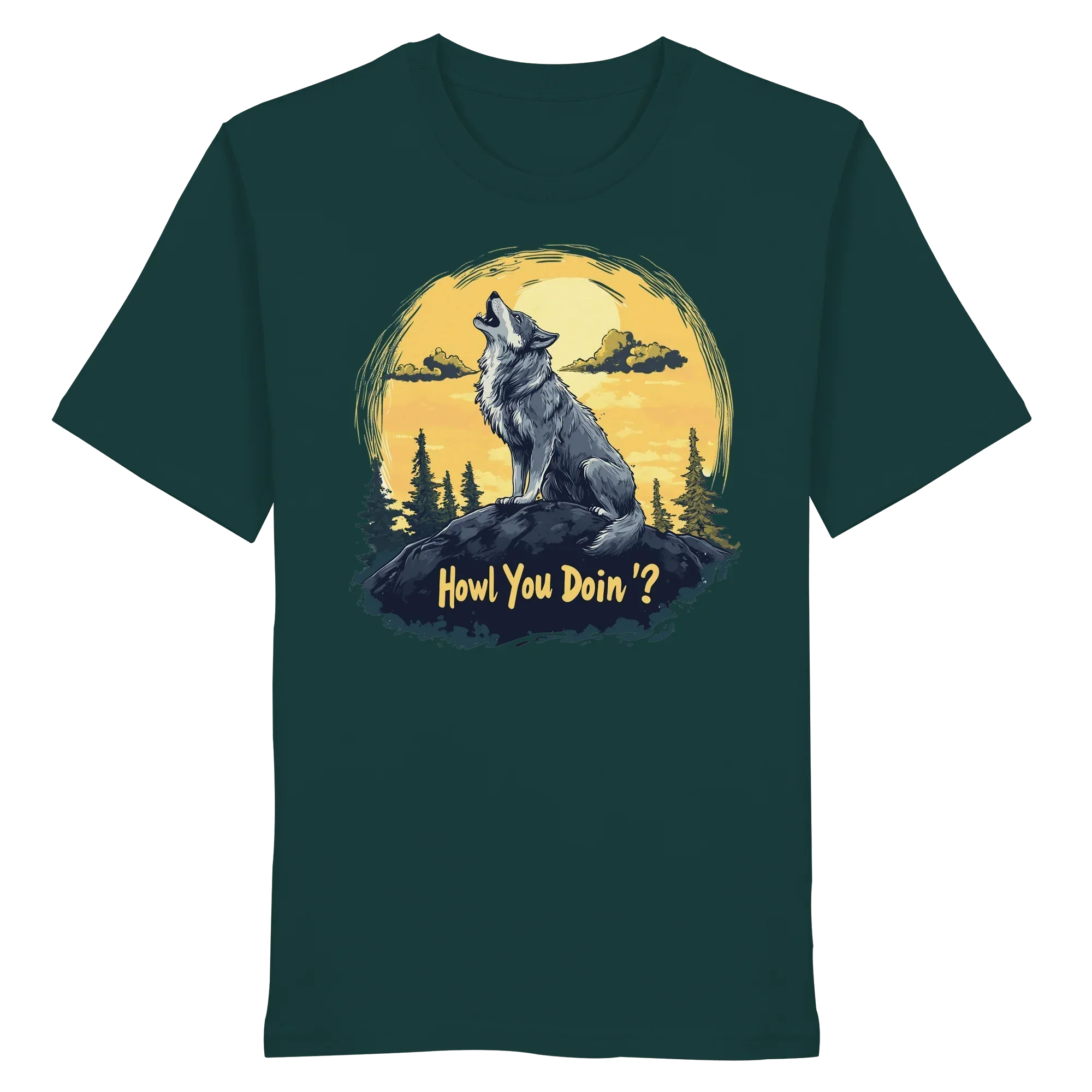 James Hunter - Nature and Beyond Unisex-Shirts Glazed Green / XS Howl You Doin' ? - Organic Shirt