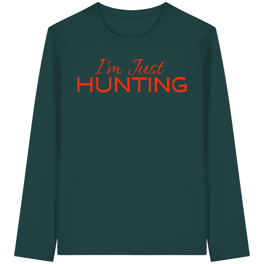 James Hunter - Nature and Beyond Unisex-Shirts Glazed Green / XS I'm just HUNTING - Organic Longsleeve T-Shirt