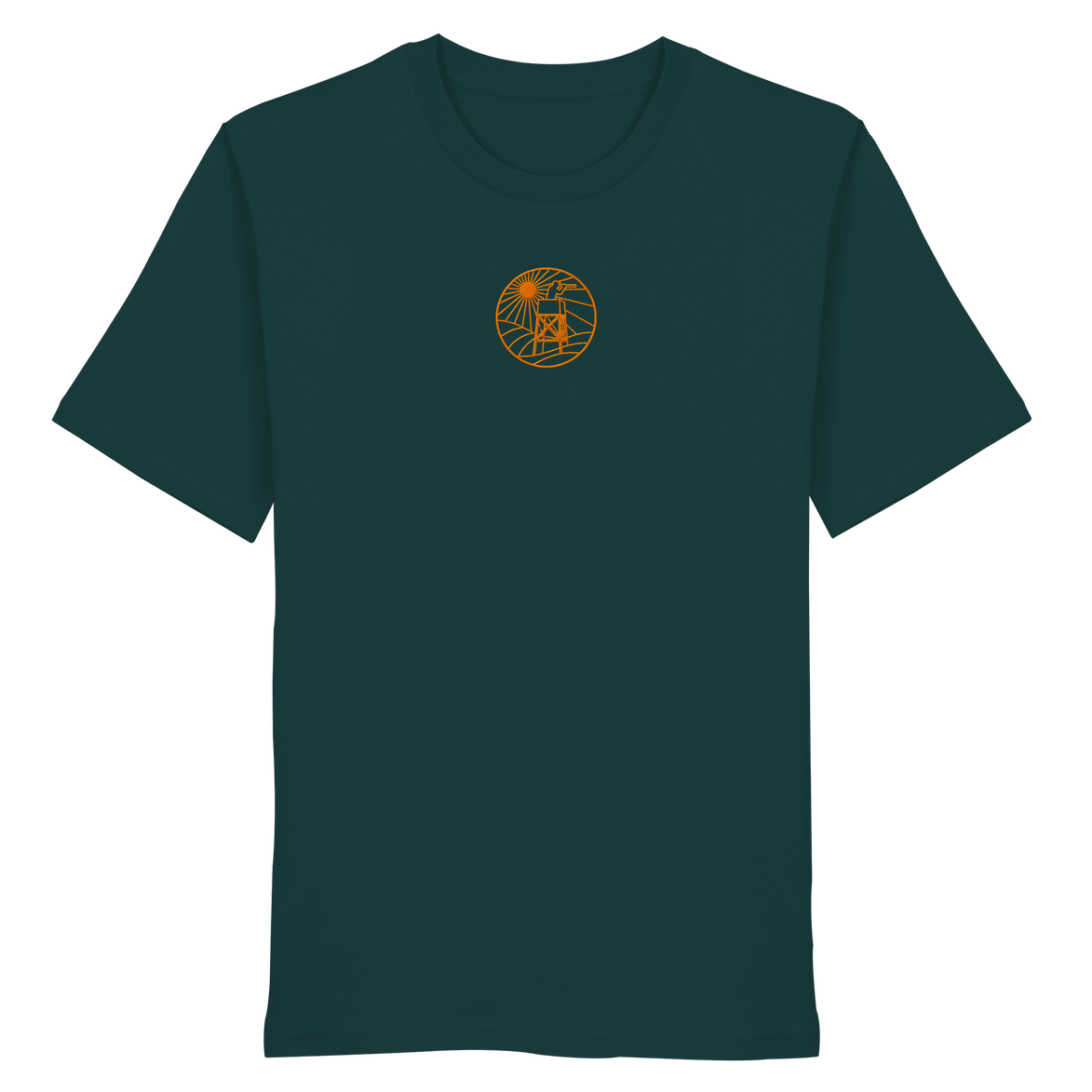 James Hunter - Nature and Beyond Unisex-Shirts Glazed Green / XS Man on Platform (embroidery)  - Organic Shirt