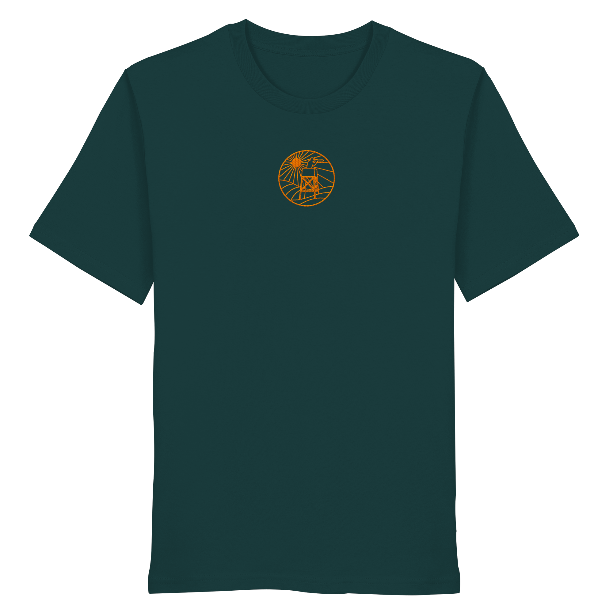 James Hunter - Nature and Beyond Unisex-Shirts Glazed Green / XS Man on Platform (embroidery)  - Organic Shirt